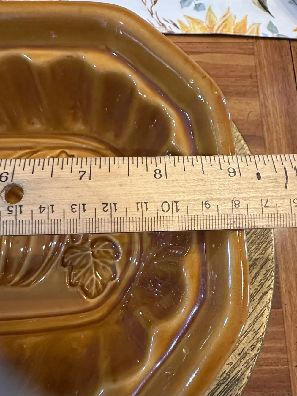 Crate and Barrel Stoneware Pumpkin bread, cake,  jello Dish - Amber Brown